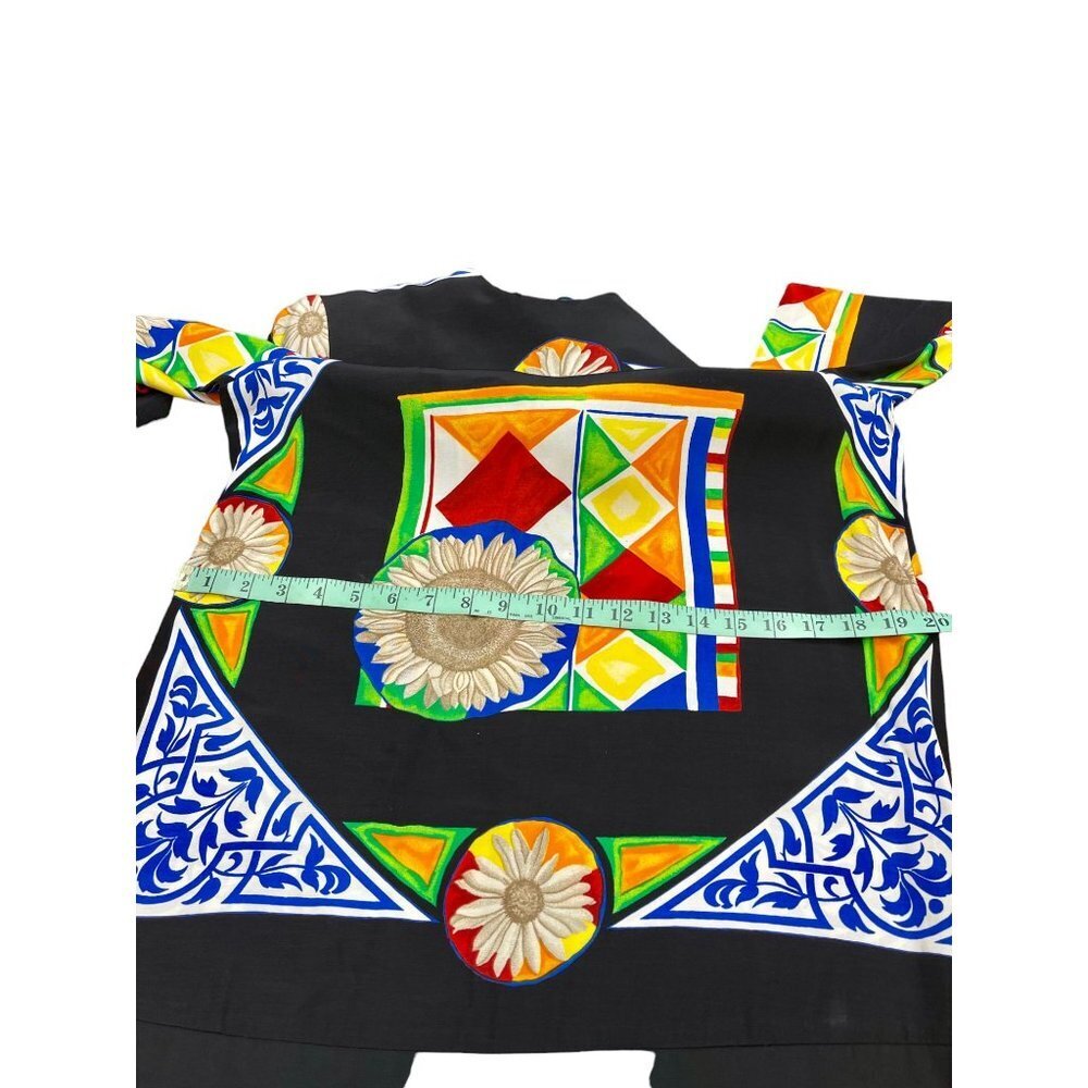 KC Spencer Multicolor Long Sleeve Dress Geometric and Sunflower Patterns Size M - Picture 10 of 14